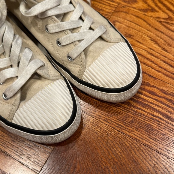ISABEL MARANT Benkeen High Top Sneaker Cream Black Logo Size 5.5 EUC - Picture 3 of 11